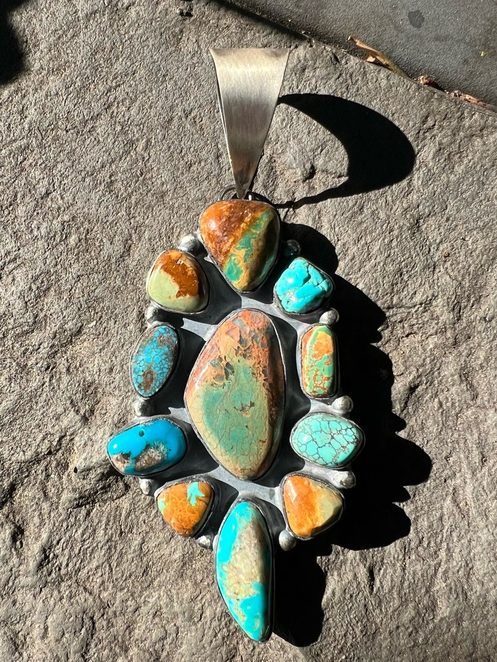 Native American Turquoise Cluster Pendant